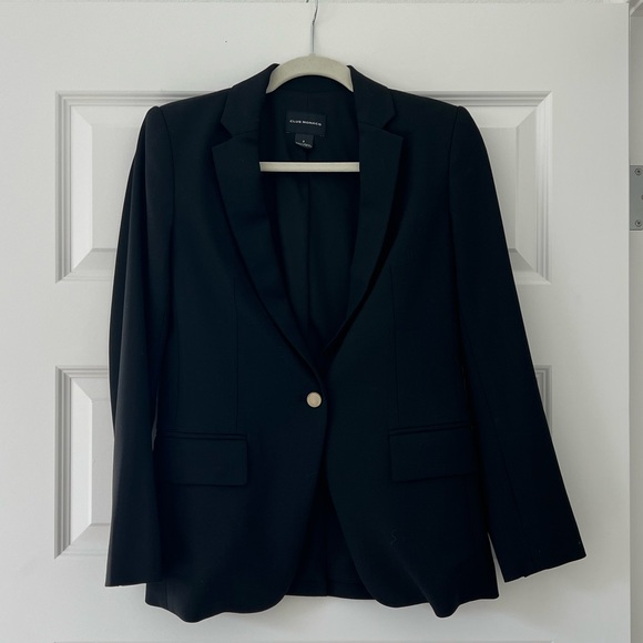 Club Monaco black blazer, wool blend, size 2, straight fit. - Picture 1 of 3